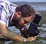 Photo of Keith Davey taking a photo of a shore animal